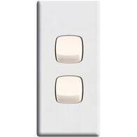 Linea - Architrave rocker switch - Single Pole Double Throw - 2 gang 2 way 10A 240V a.c. white