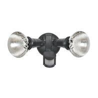 Nelson PAR38 300W Incandescent Outdoor Twin Floodlight with PIR Sensor Manual Override Black