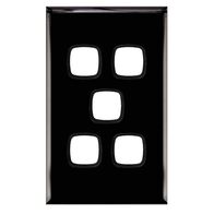 Excel - Grid & plate For 770 series mechanisms - 5 gang gloss black