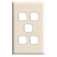 Excel - Grid & plate For 770 series mechanisms - 5 gang gloss cream