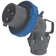 HYPRA IEC industrial angled plug 2P+E 240V a.c. 32A grey