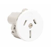 HPM 15A Flush 2.5mm Panel Mounting Plug Base White