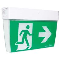 Economy LED Exit sign complete with running man decals - white finish with lithium battery