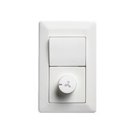 Como - Vertical fan controller 2 gang with 10A switch 3 speed 100VA white