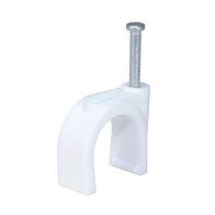 HPM Round Type Cable Clips 10mm White- 20 Pack