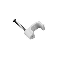 HPM Flat Type Cable Clips 13mm White - 20 Pack