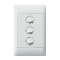 Excel Life - Common plate - Vertical rocker switch - Single Pole Double Throw 3 gang 16AX 240V a.c. white