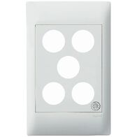 Excel Life - Medical - Common plate - Grid & plate - antimicrobial & chemical resistant 5 gang white