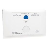 Excel Life - Medical - Common plate - Horizontal RCD plate 10mA - with power available - antimicrobial & chemical resistant RCD switch with circuit ID - white