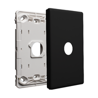 Excel Life EM Series Grid & Plate 1 Gang Black