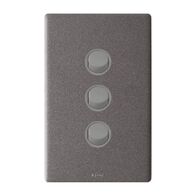 Excel Life 16AX 2 Way Single Pole Double Throw Vertical Rocker Switch 3 Gang Urban Grey