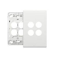 Excel Life EM Series Grid & Plate 4 Gang Matt White
