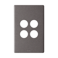 Excel Life EM Series Grid & Plate 4 Gang Urban Grey