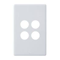 Excel Life EM Series Grid & Plate 4 Gang Gloss White