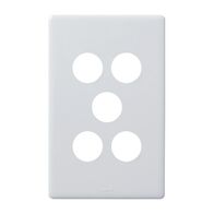 Excel Life EM Series Grid & Plate 5 Gang Gloss White