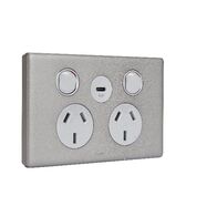Excel Life 10A Double Powerpoint with  60W USB Type C Charger Urban Grey