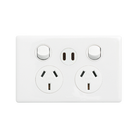 Excel Life Double Powerpoint with Type C+C 15W USB Charger Mechanism White