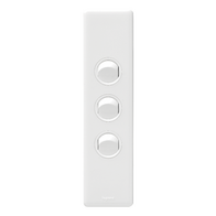 Excel Life 16AX Architrave Switch 3 Gang Gloss White