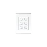 HPM VIVO 10A 6 Gang Vertical Rocker Switch Plate White