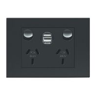 HPM VIVO 10A Double Powerpoint USB 2.4A x 2 Chargers Dark Grey