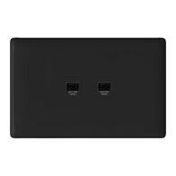 Linea Phone outlet RJ12 2 gang black