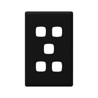 Linea - Grid & plate only 5 gang black