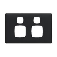 Linea - Powerpoint coverplate 2 gang midnight dash