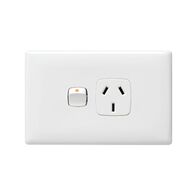 Linea - Horizontal single powerpoint 1 gang 10A 240V a.c. white