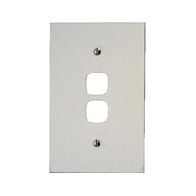 Architectural metal - Grid & stainless steel plate 2 gang white