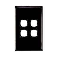 Excel - Grid & plate For 770 series mechanisms - 4 gang gloss black