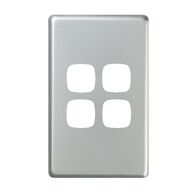 EXCEL - 4 Gang Switch Coverplate Only - Matt Silver