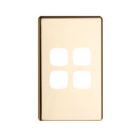 EXCEL - 4 Gang Switch Coverplate Only - Polished Brass
