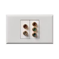Excel - RGB & RCA white/red 2 gang gloss white
