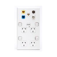 Excel - Vertical Triple size powerpoint coverplate 6 gang white