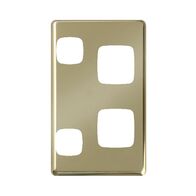 EXCEL - Double vertical powerpoint coverplate only - Polished Brass