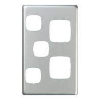 EXCEL - Double vertical powerpoint with extra funtion hole coverplate only - Matt Silver