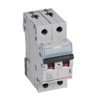 TX³ - MCB 6000 - Thermal magnetic circuit breaker - C curve - prong/fork type supply busbar - 2P - 230/400V a.c. - 10A - 2 module