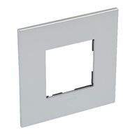 ARTEOR Square 2 Module Coverplate 1 Gang Soft Aluminium