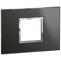 ARTEOR Square 2 Module Horizontal Coverplate Reflective Black
