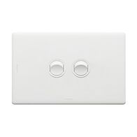Excel Life Single Pole Double Throw Horizontal Rocker Switch 2 Gang Matt White