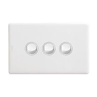 Excel Life 16AX Single Pole Double Throw Horizontal Rocker Switch 3 Gang Gloss White