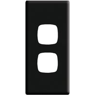 Linea - Architrave coverplate 2 gang black