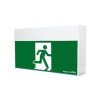 Large 60m LED Exit sign - double sided running man straight with lithium battery - Axiom