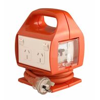 HPM Electrosafe 4 Outlet 15A Portable Powercentre with RCBO Protection Orange
