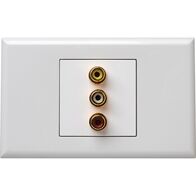Excel - RCA yellow/white/red 3 gang gloss white