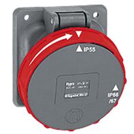 HYPRA - IEC industrial Panel mount socket IP66/67 3P+N+E 415V a.c. 63A grey