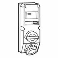 HYPRA - IEC industrial MCB protected outlet IP66/67 3P+E combination switched socket /McB 3P+E 415V a.c. 32A grey