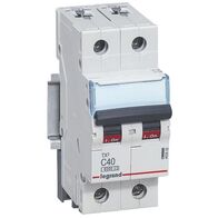 TX³ - MCB 6000 - Thermal magnetic circuit breaker - C curve - prong/fork type supply busbar - 2P - 230/400V a.c. - 40A - 2 module
