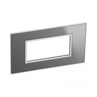 ARTEOR Square 4 Module Horizontal Coverplate Reflective Stainless Steel