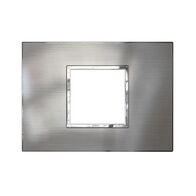 ARTEOR Square 2 Module Horizontal Coverplate Stainless Steel